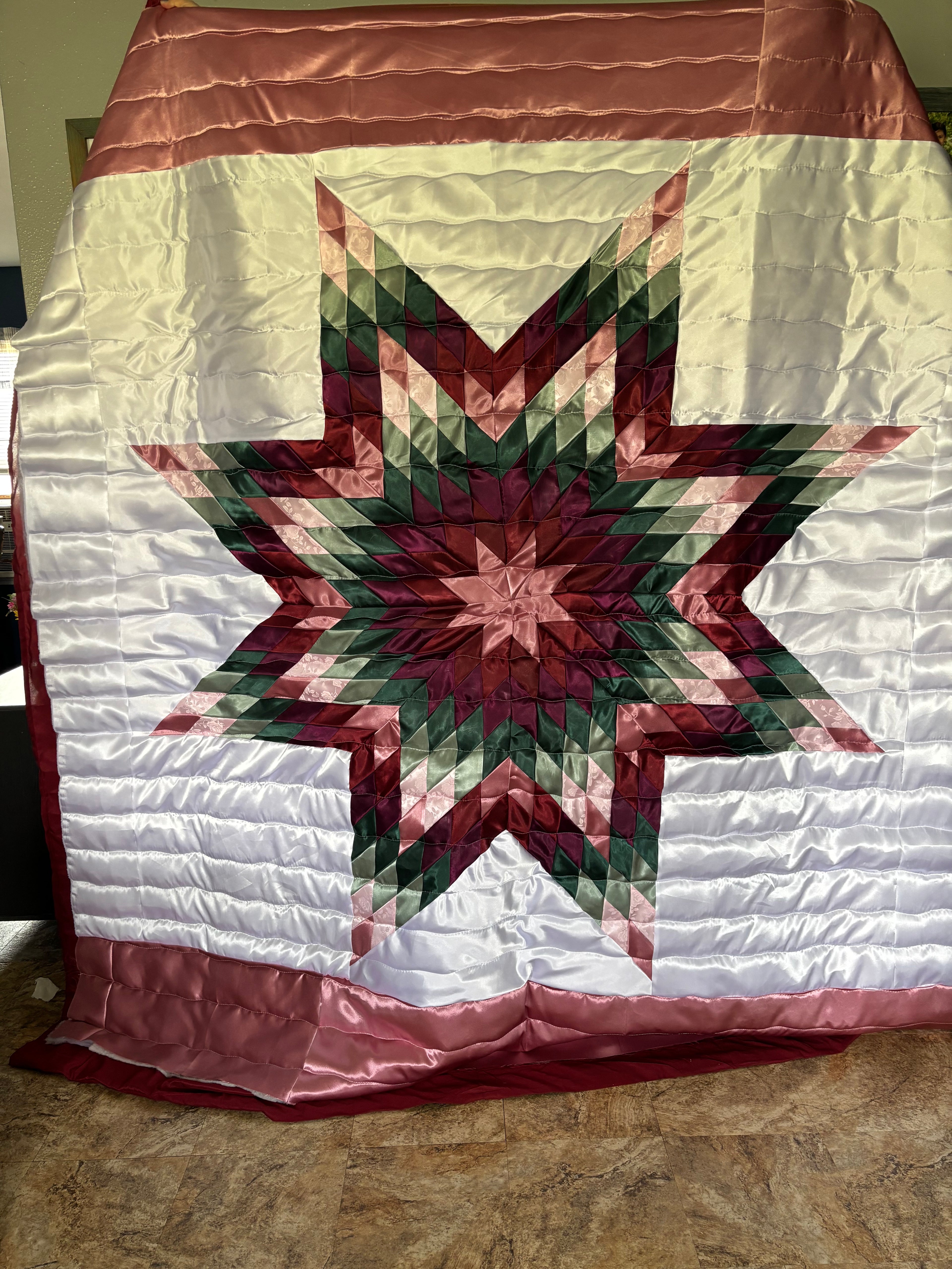 Native American satin star quilt