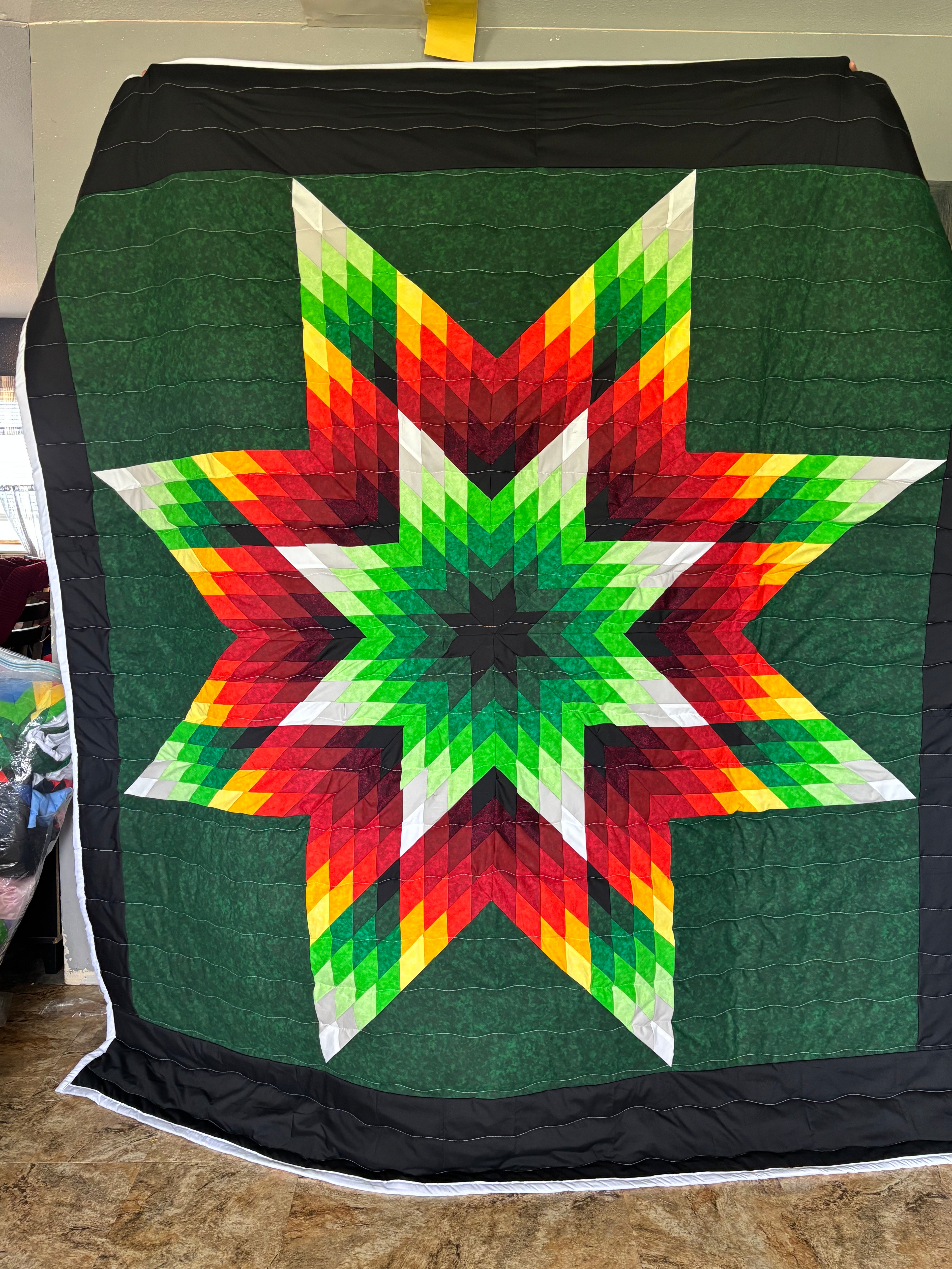 Native American cotton star quilt