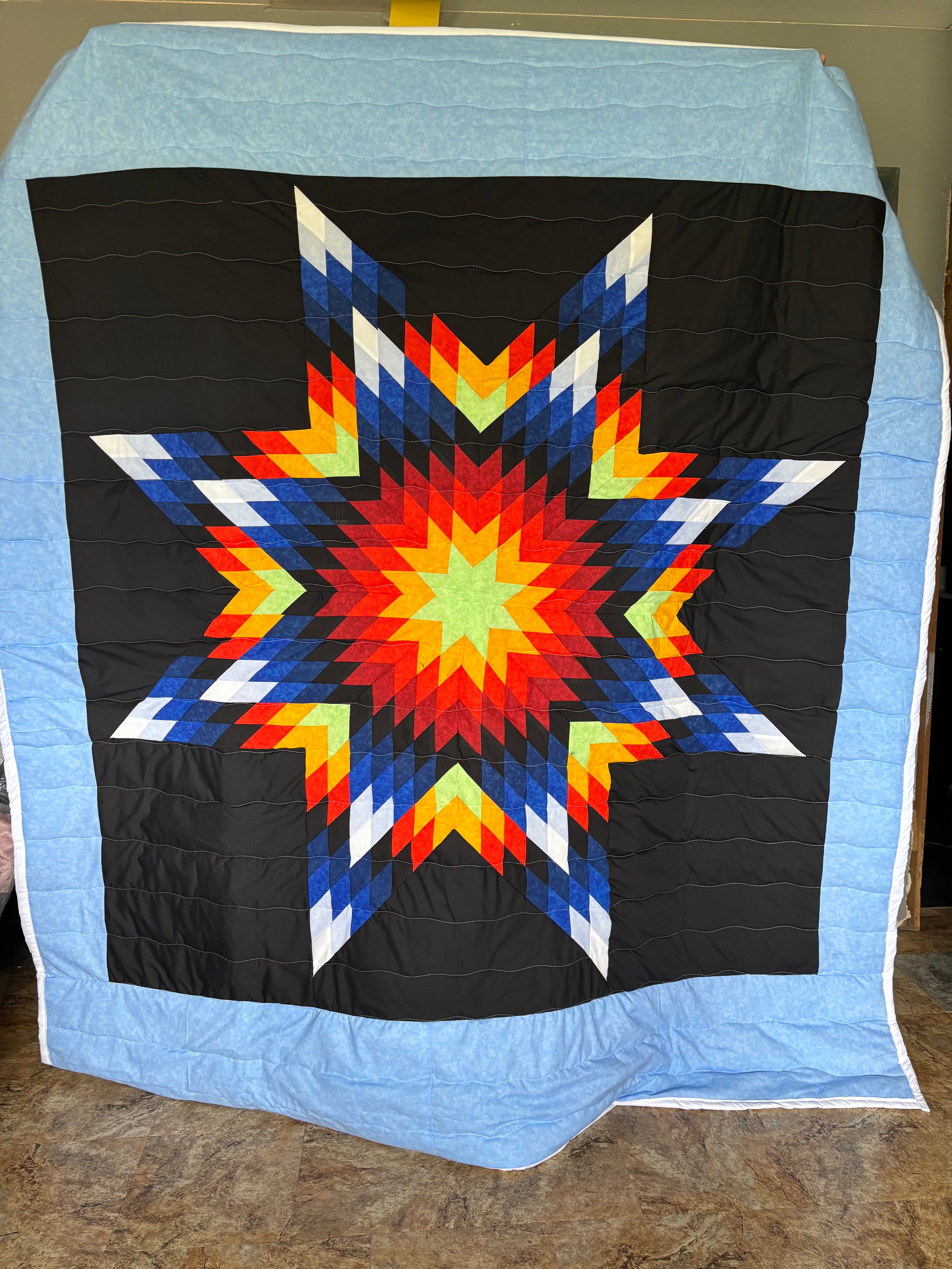 Native American cotton star quilt