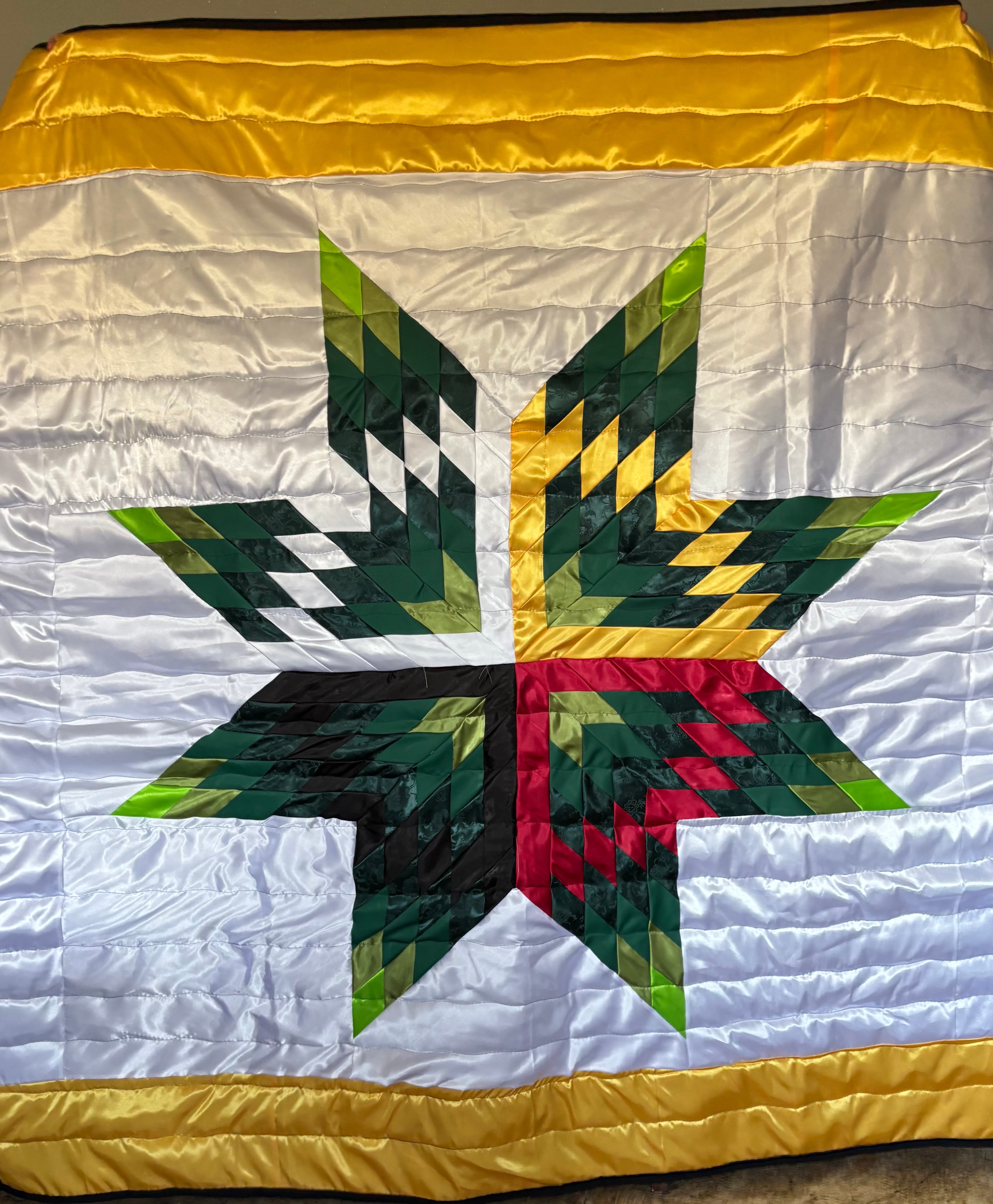 Native American satin star quilt