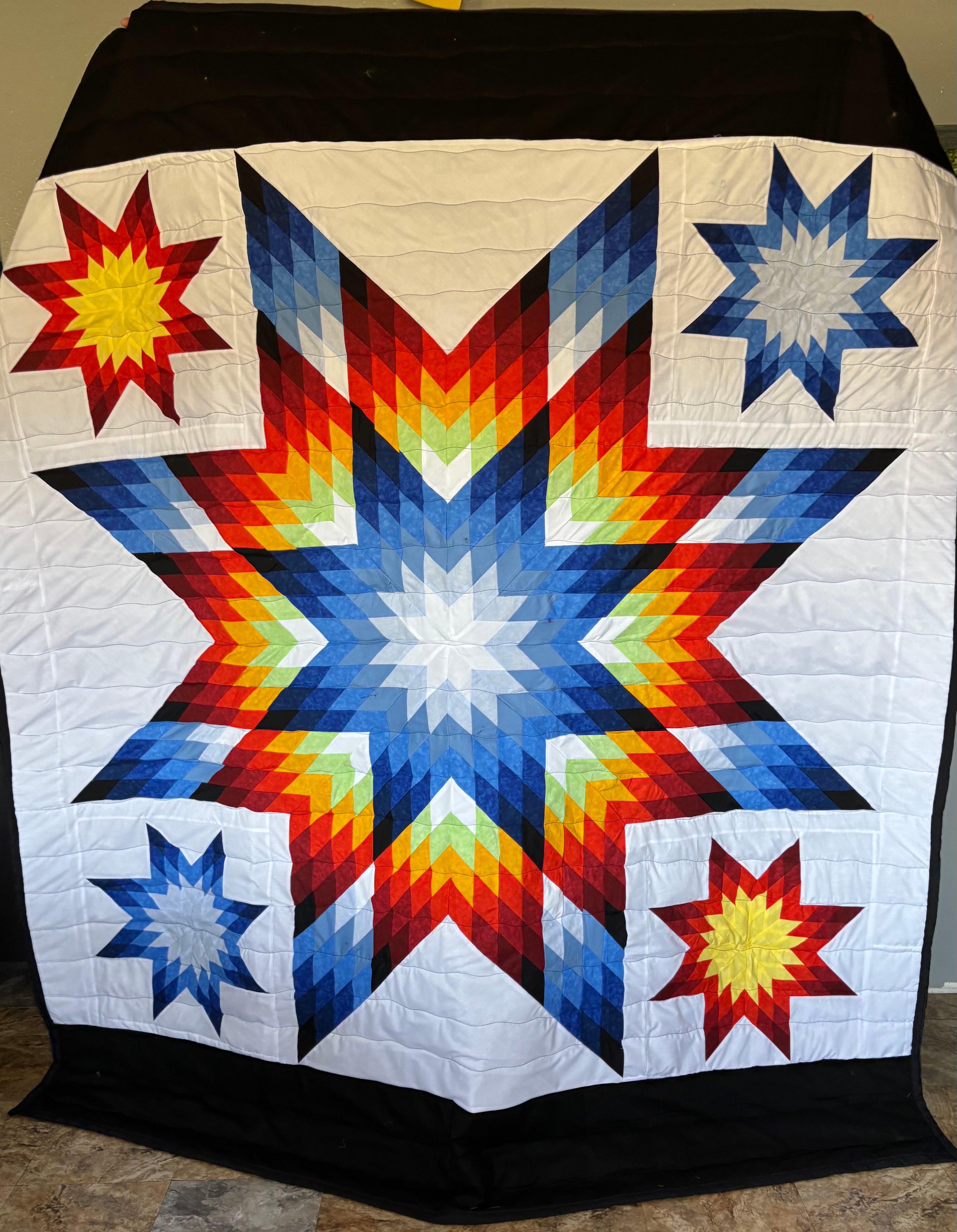 Native American cotton star quilt