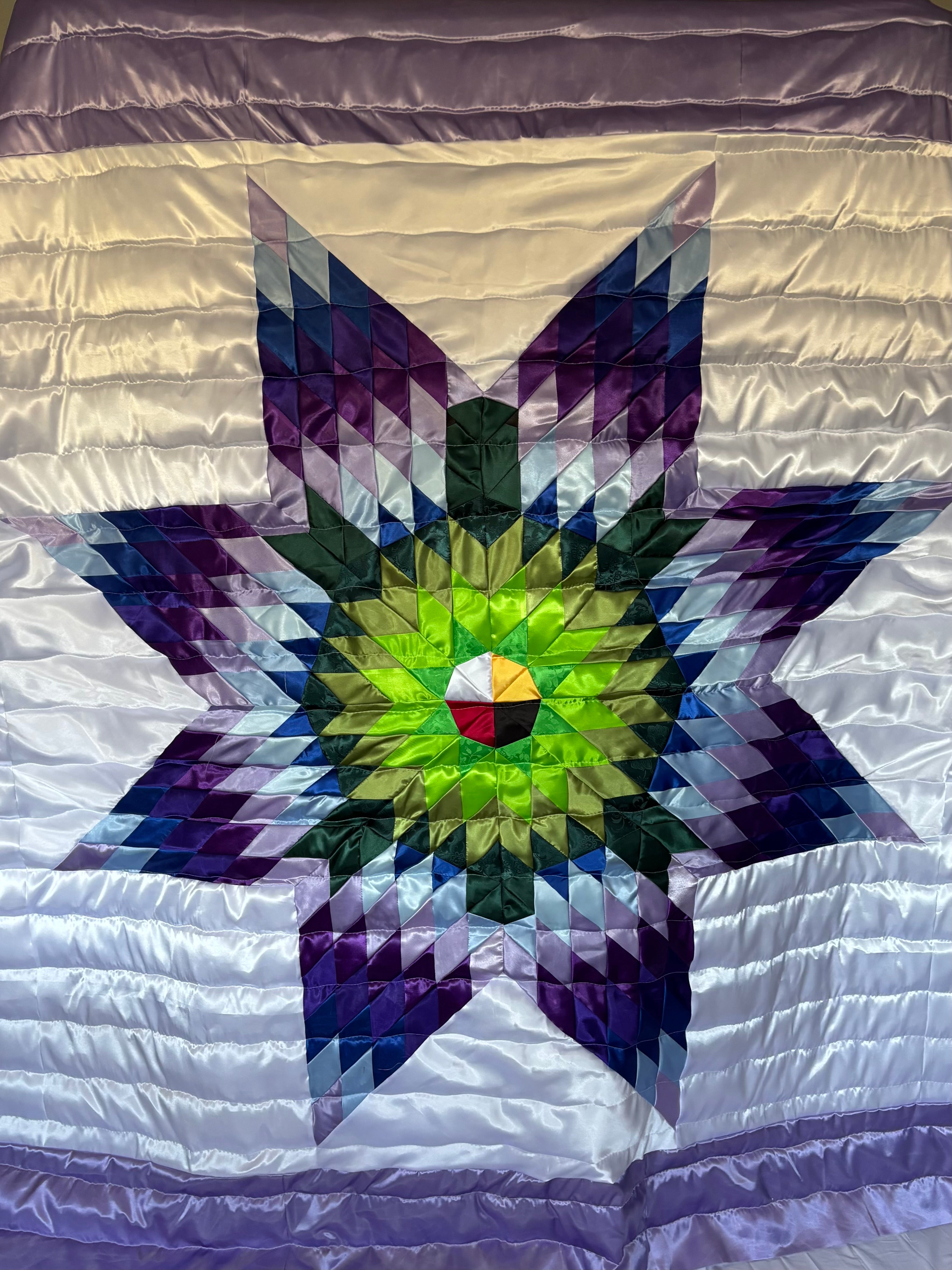Native American satin star quilt
