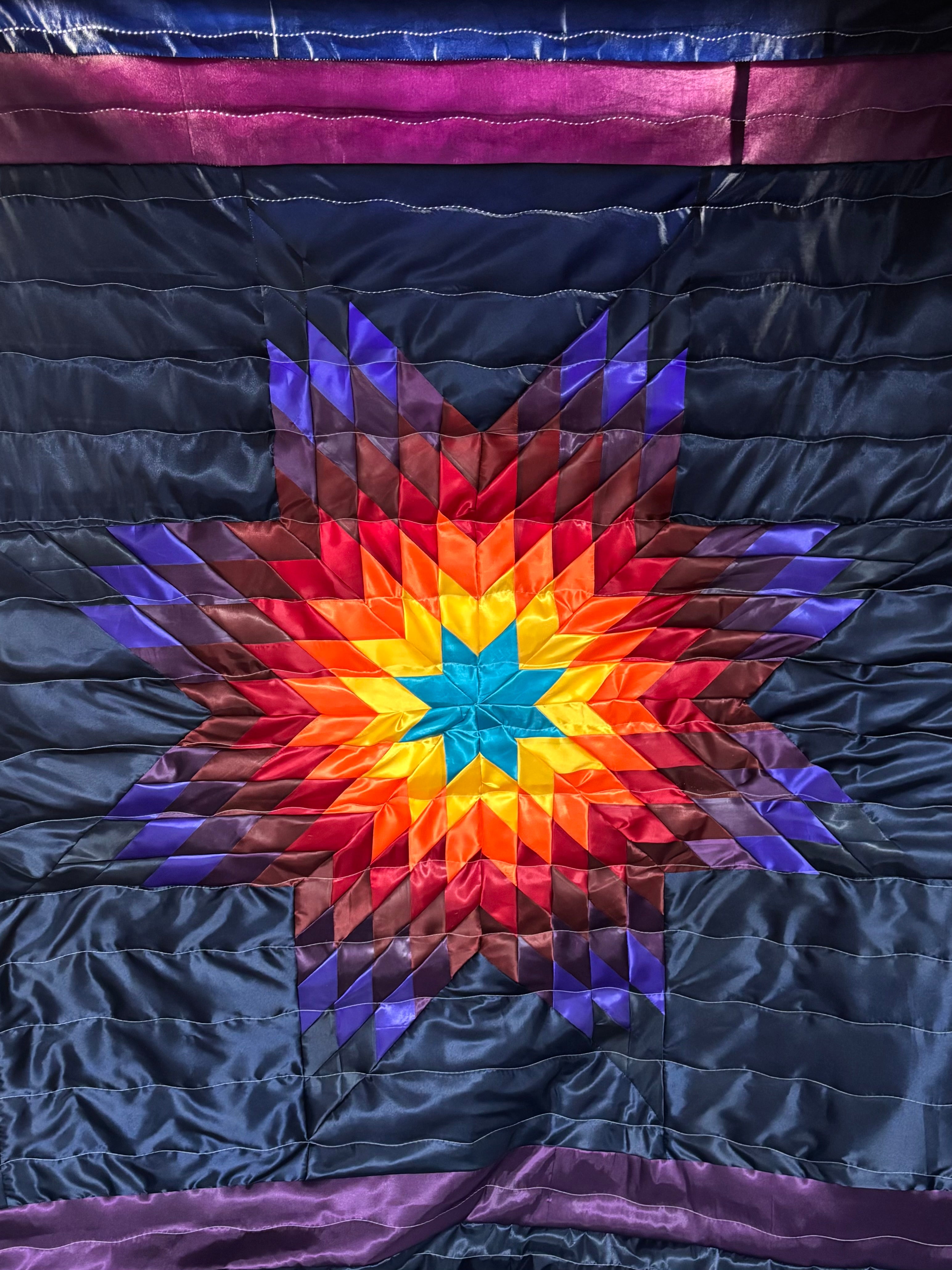Native American satin star quilt