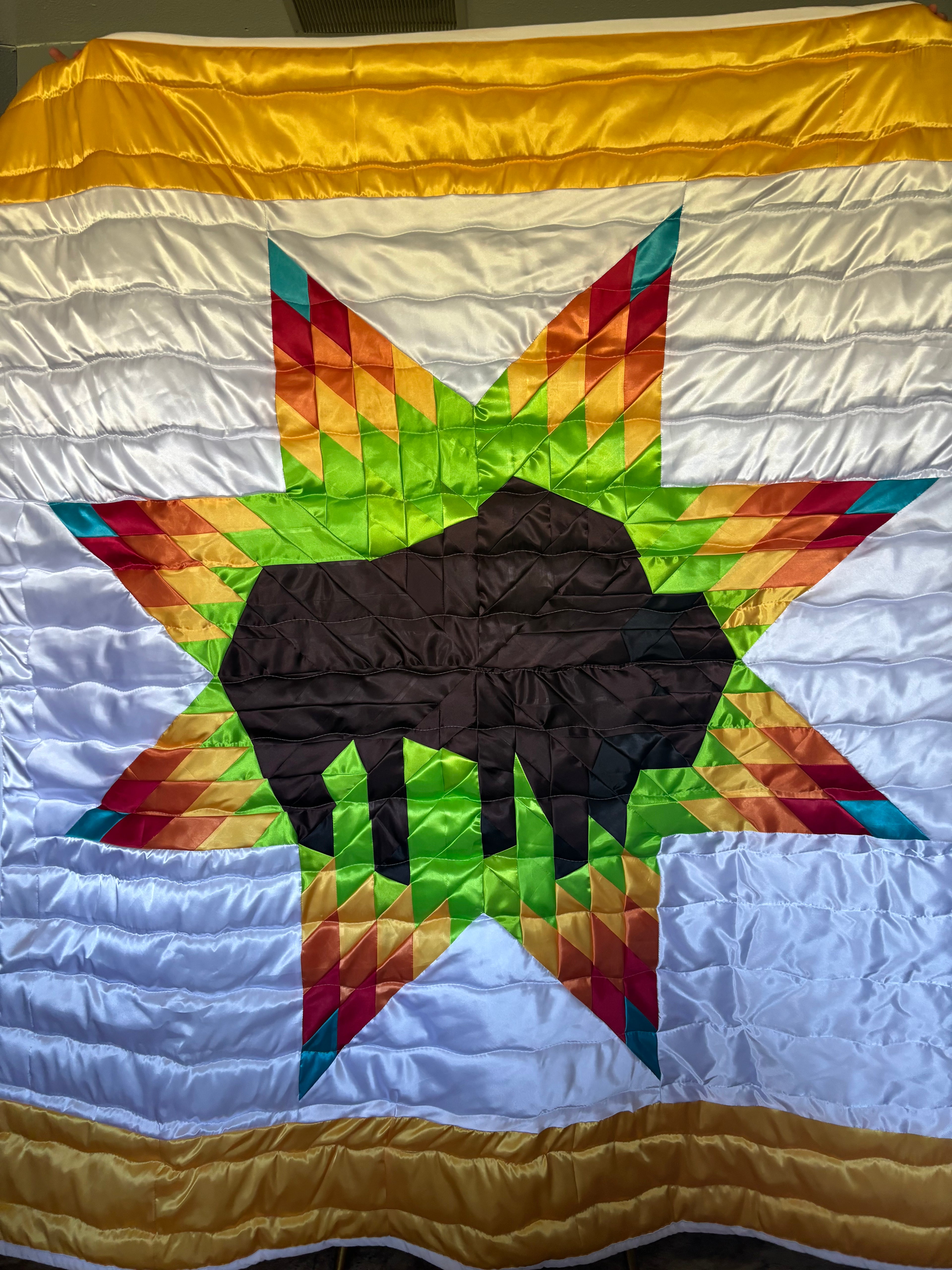 Native American satin star quilt